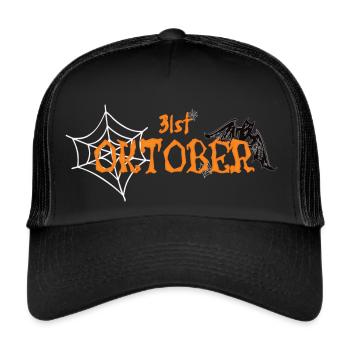 October 31 Halloween Spider Bat - Trucker Cap - black/black - Front