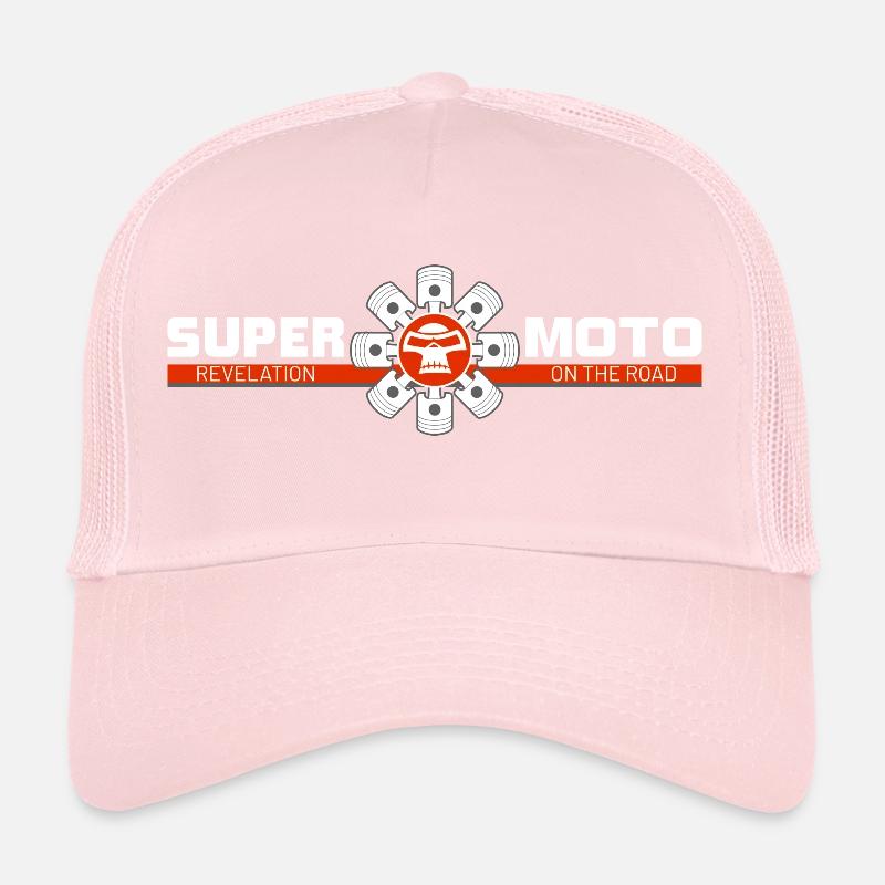SUPER MOTO Monkey Circle red Trucker Cap