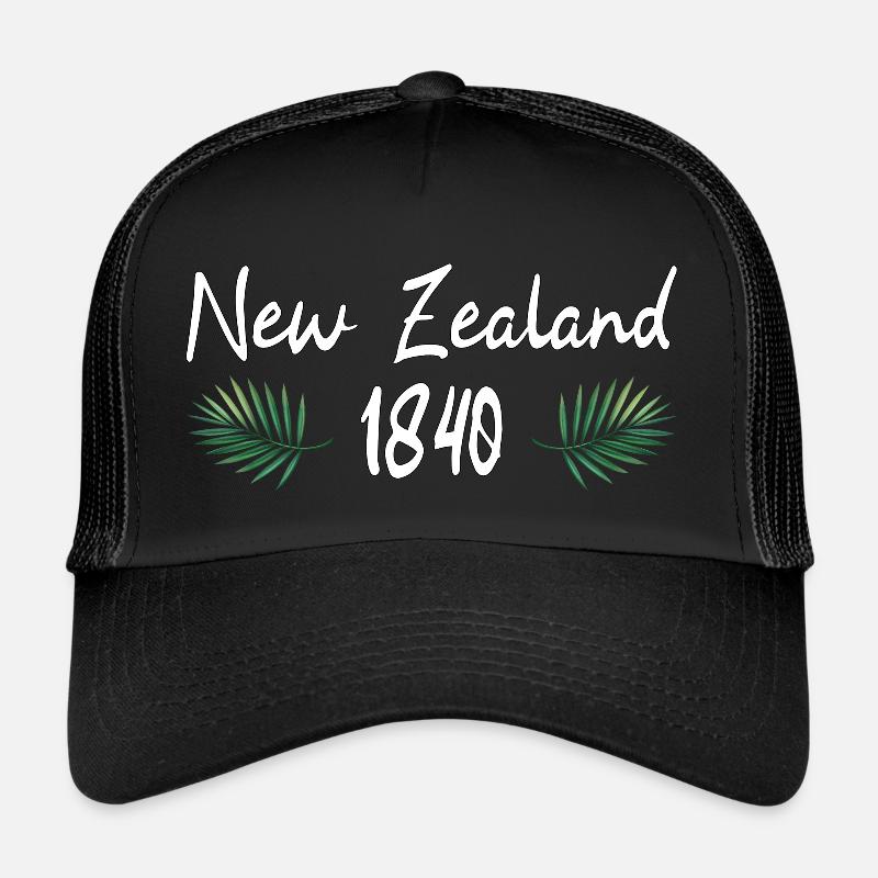 Neuseeland Urlaub Neuseeländer Geschenk - Trucker Cap - Schwarz/Schwarz