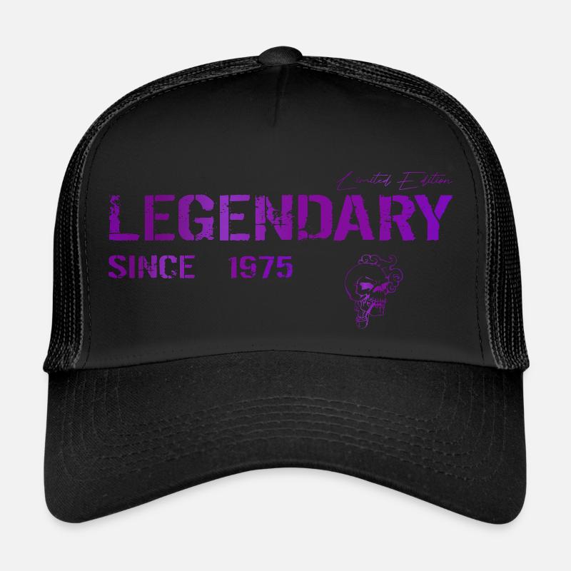 Legendary since 1975 Geschenk - Trucker Cap - Schwarz/Schwarz
