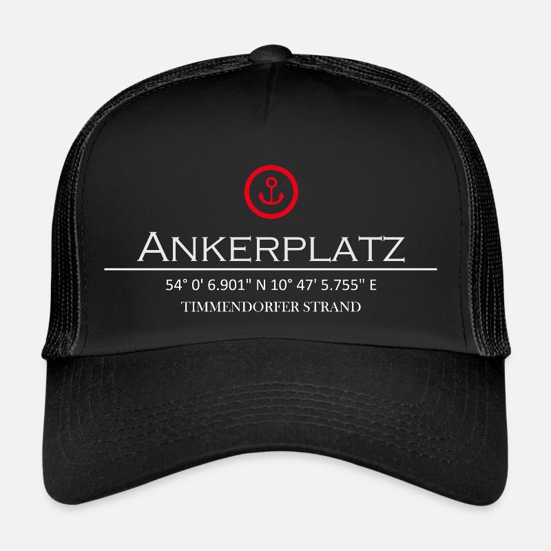 Ankerplatz Timmendorfer Strand - Trucker Cap - Schwarz/Schwarz