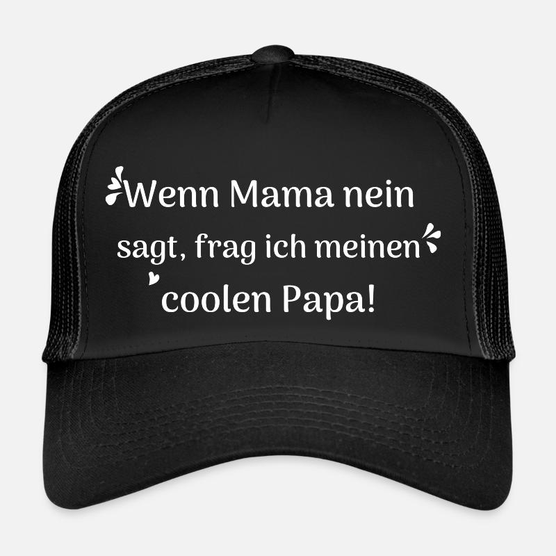 lustige sprüche cooler papa - Trucker Cap - Schwarz/Schwarz
