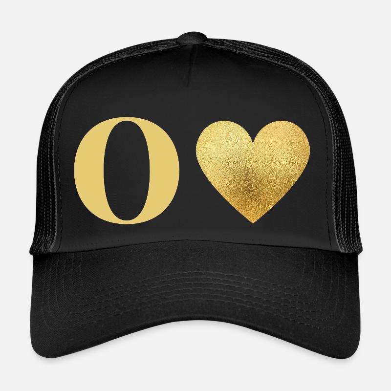 Letter o golden heart Trucker Cap