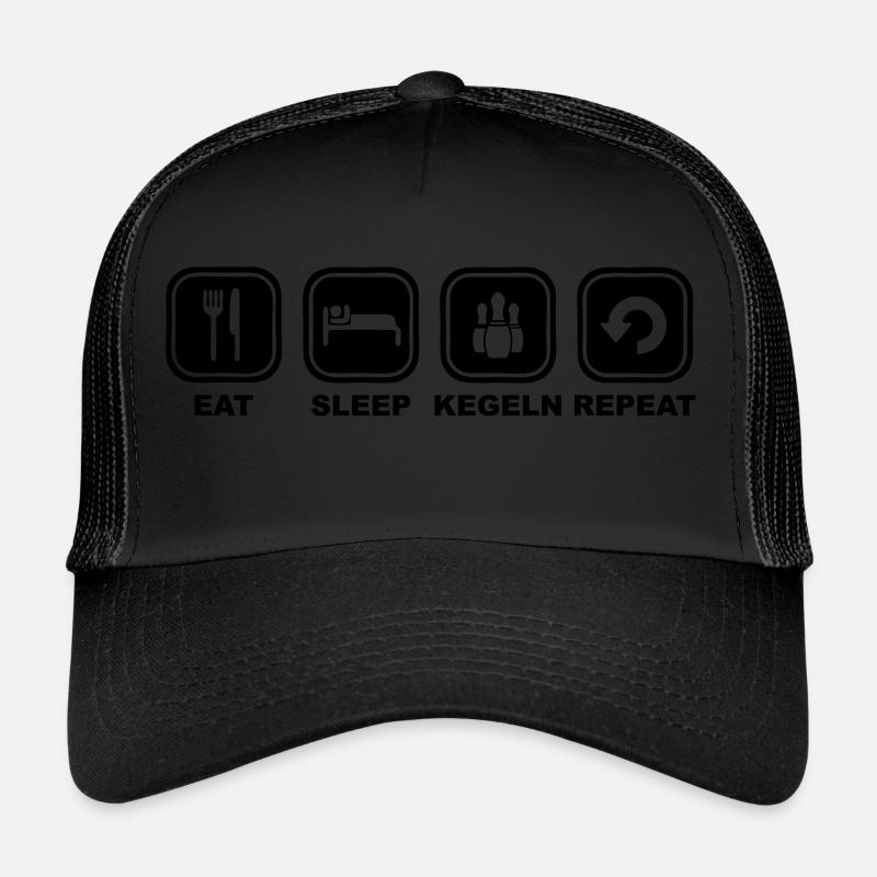 Eat sleep bowling. Repeat Trucker Cap