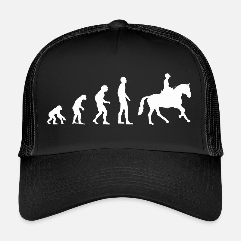 L'évolution de l'équitation | Cheval | équitation - Casquette trucker - noir/noir