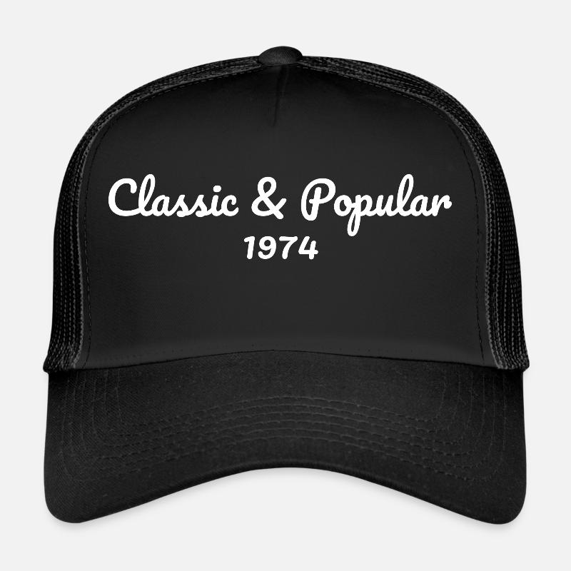 1974 Geburtstag - Trucker Cap - Schwarz/Schwarz