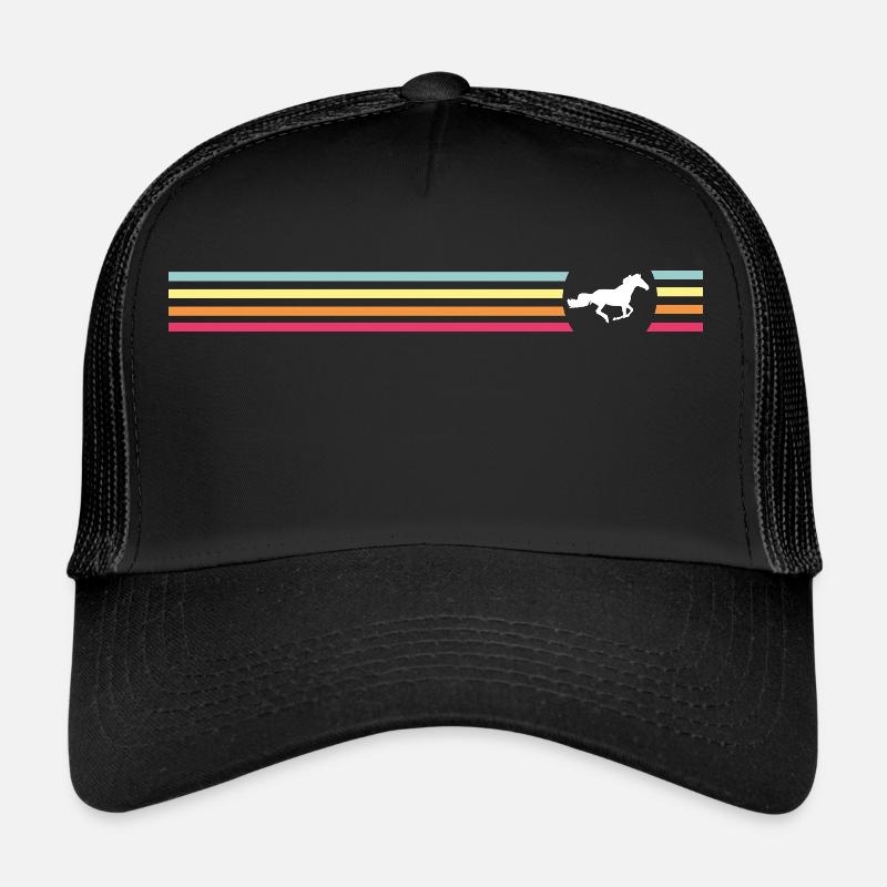 Cheval Retro - Casquette trucker  - noir/noir