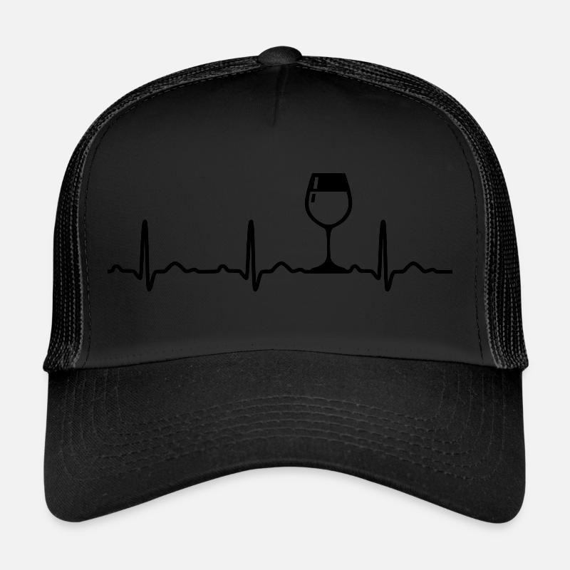 Wein vorhanden EKG Herzschlag Herzfrequenzfrequenz Trucker Cap