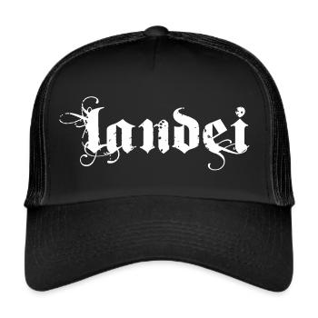 Lustiger Vintage Landei Rustikal Spruch - Trucker Cap - Schwarz/Schwarz - Vorne