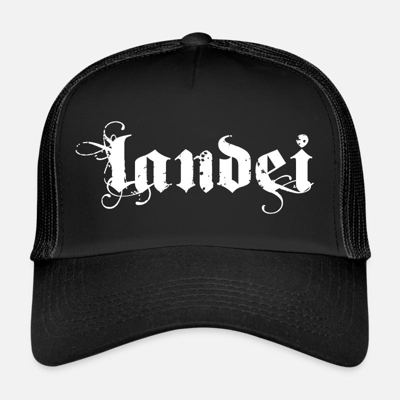 Lustiger Vintage Landei Rustikal Spruch - Trucker Cap - Schwarz/Schwarz
