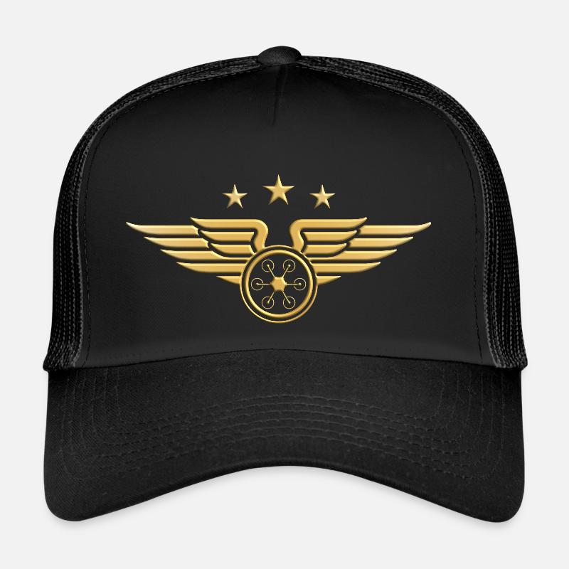 Drone pilot - drone pilot emblem badge - Trucker Cap - black/black