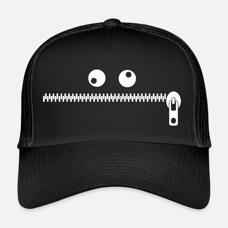 Reißverschluss Monster - Trucker Cap - Schwarz/Schwarz