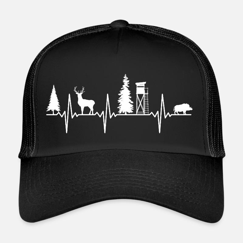 Jäger Herzschlag - Trucker Cap - Schwarz/Schwarz