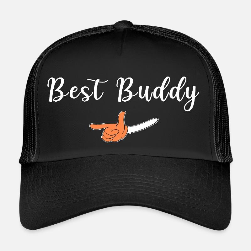 freundschaft bruder schwester best buddy rechts - Trucker Cap - Schwarz/Schwarz