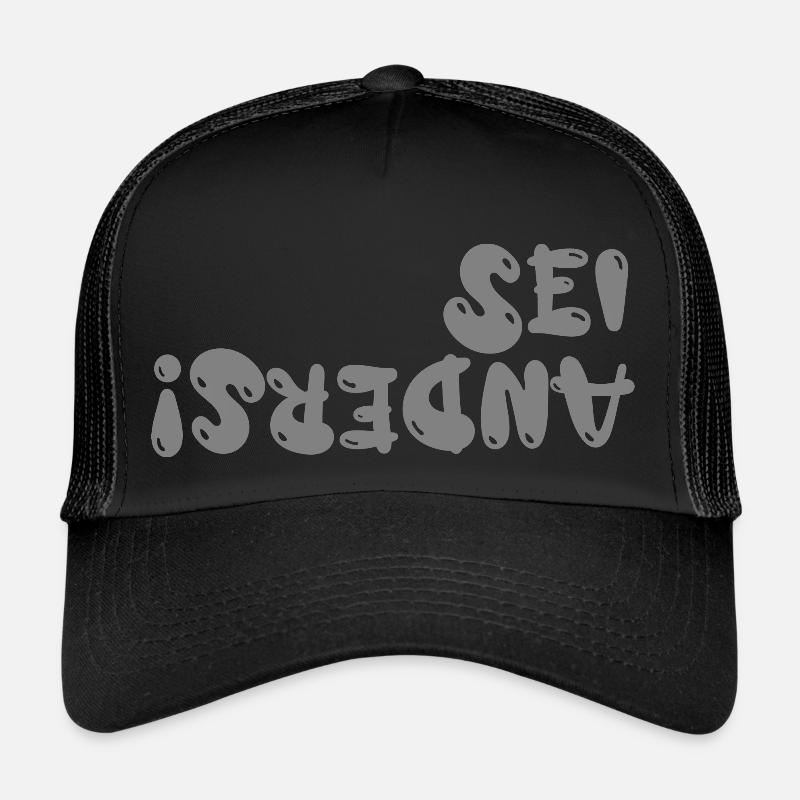 Sois différent! - Casquette trucker  - noir/noir