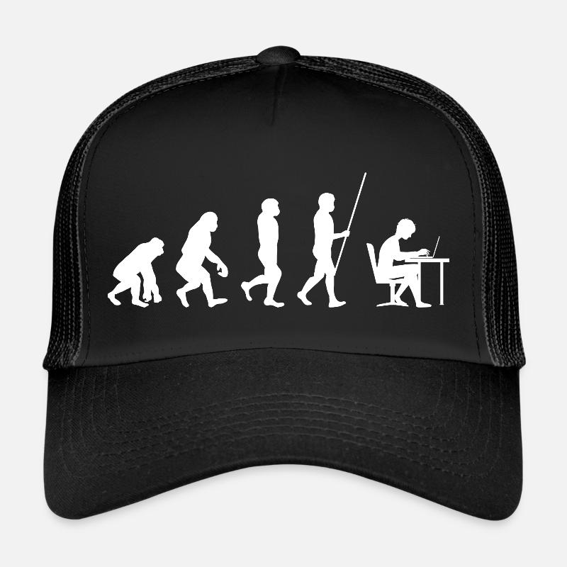 Computer Geek Entwicklung Evolution - Trucker Cap - Schwarz/Schwarz
