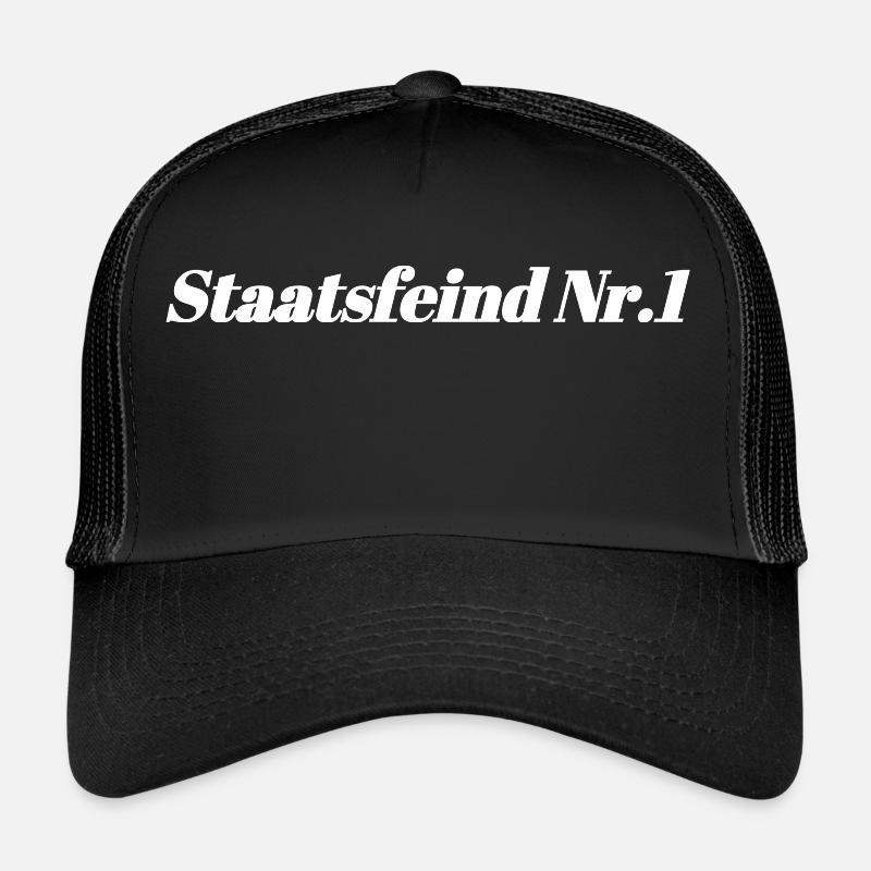 Staatsfeind Nr.1 - Trucker Cap - Schwarz/Schwarz