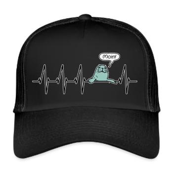 Seal Heuler Sea Moin North Sea Baltic Sea Heartbeat - Trucker Cap - black/black - Front