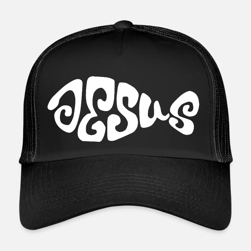 Jesus Fish Design. - Trucker Cap - black/black