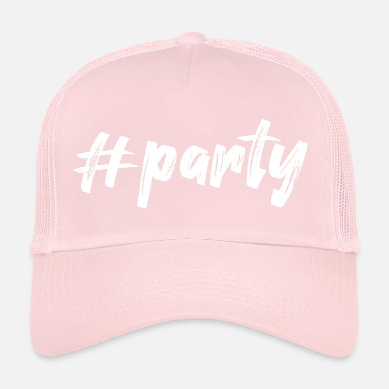 #party, blanc Casquette trucker 
