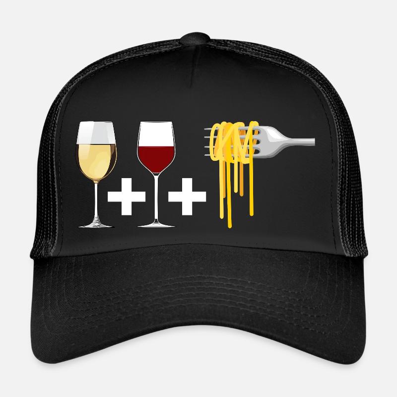 Vin rouge et Vin blanc et Pâtes Casquette trucker 