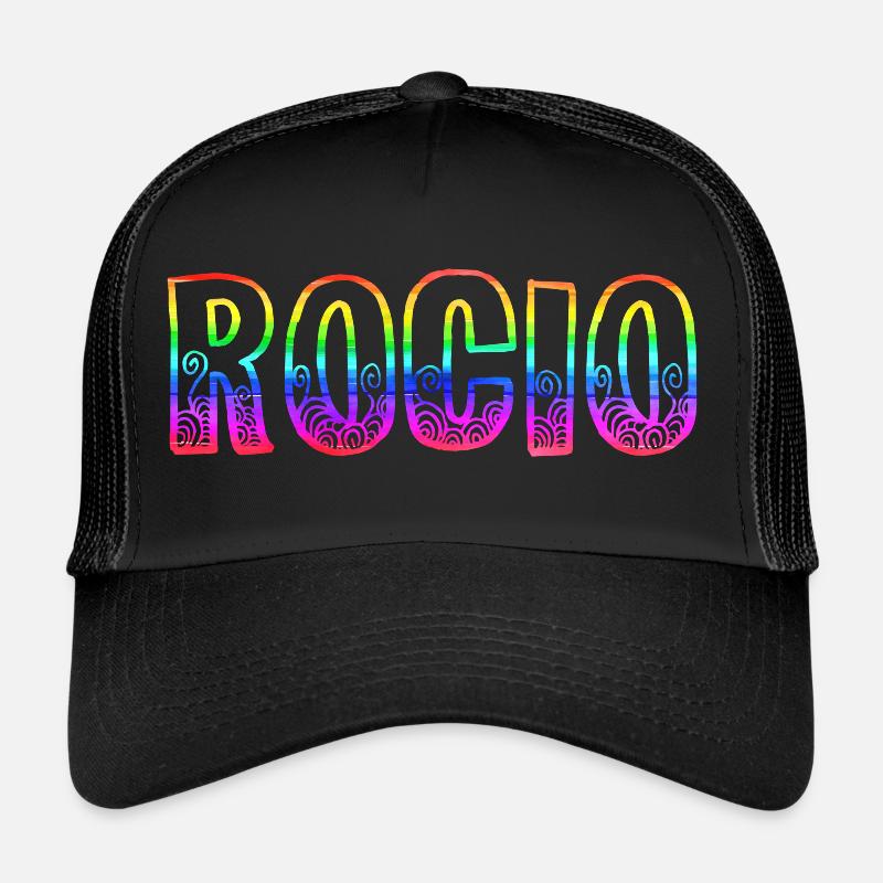 rocio rs regenbogen - Trucker Cap - Schwarz/Schwarz