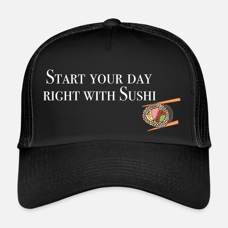 Start with Sushi - Trucker Cap - Schwarz/Schwarz