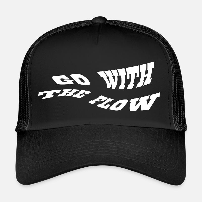 go with the flow - Trucker Cap - Schwarz/Schwarz