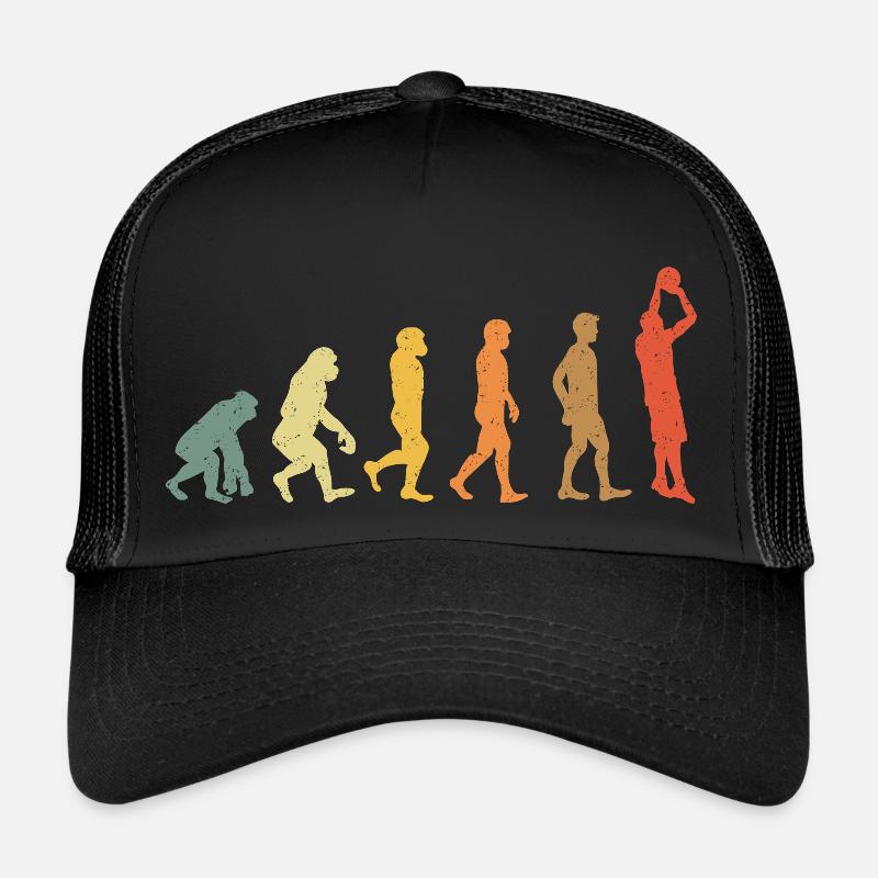 Basketball evolution vintage rétro - Casquette trucker - noir/noir