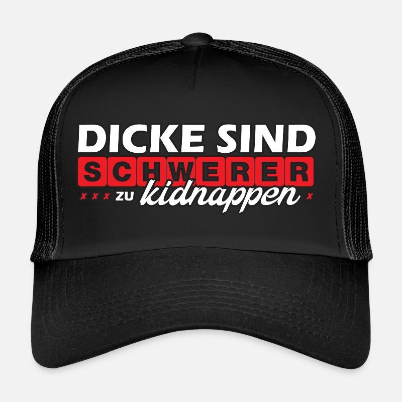 Dicke sind schwerer zu kidnappen - Label126 - Trucker Cap - Schwarz/Schwarz