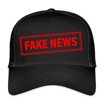 fake news - Trucker Cap - Schwarz/Schwarz - Vorne