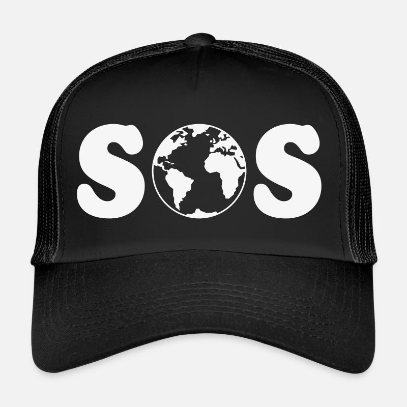 SOS – Earth Overshoot Day / Climate Change (W SVG) Trucker Cap