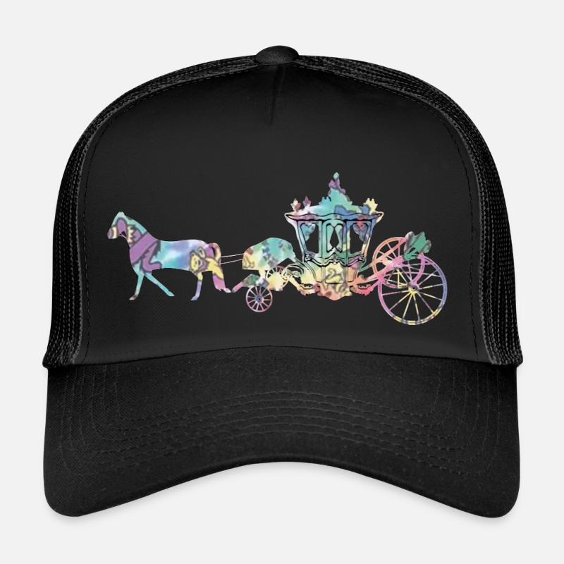 Silhouette der Kutsche - Trucker Cap - Schwarz/Schwarz