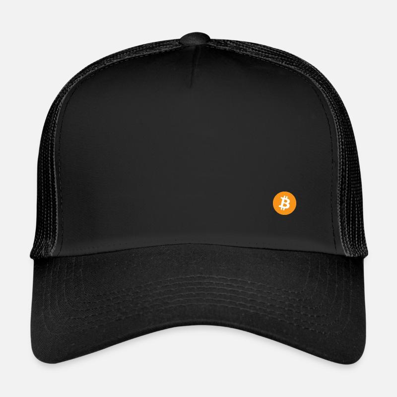 Minimalistisches Bitcoin-Logo - Trucker Cap - Schwarz/Schwarz