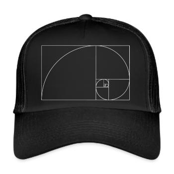 Fibonacci spiral golden section geometry Phi - Trucker Cap - black/black - Front