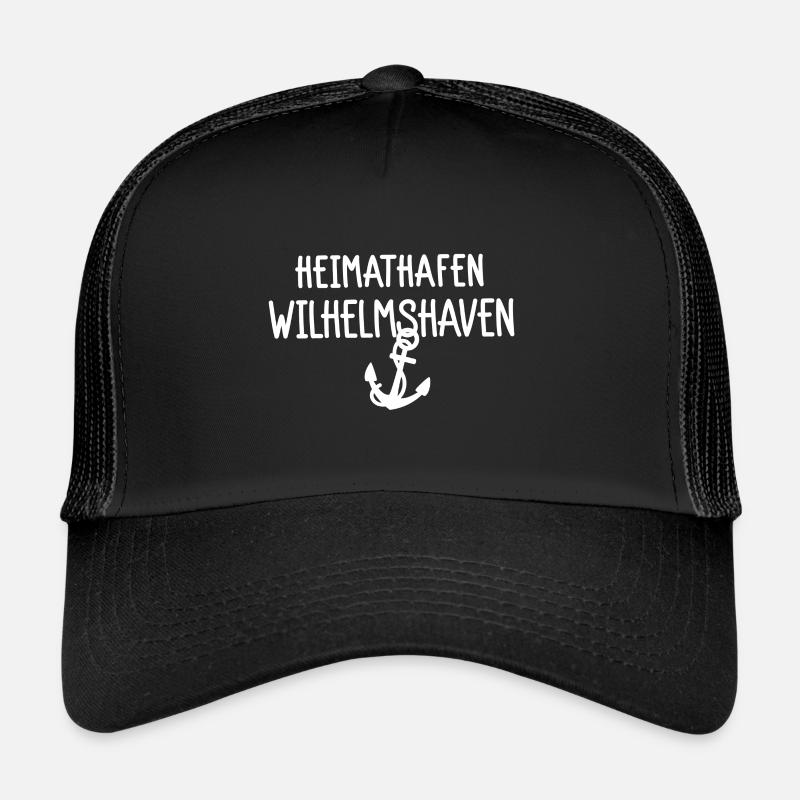 Heimathafen Wilhelmshaven - Trucker Cap - Schwarz/Schwarz