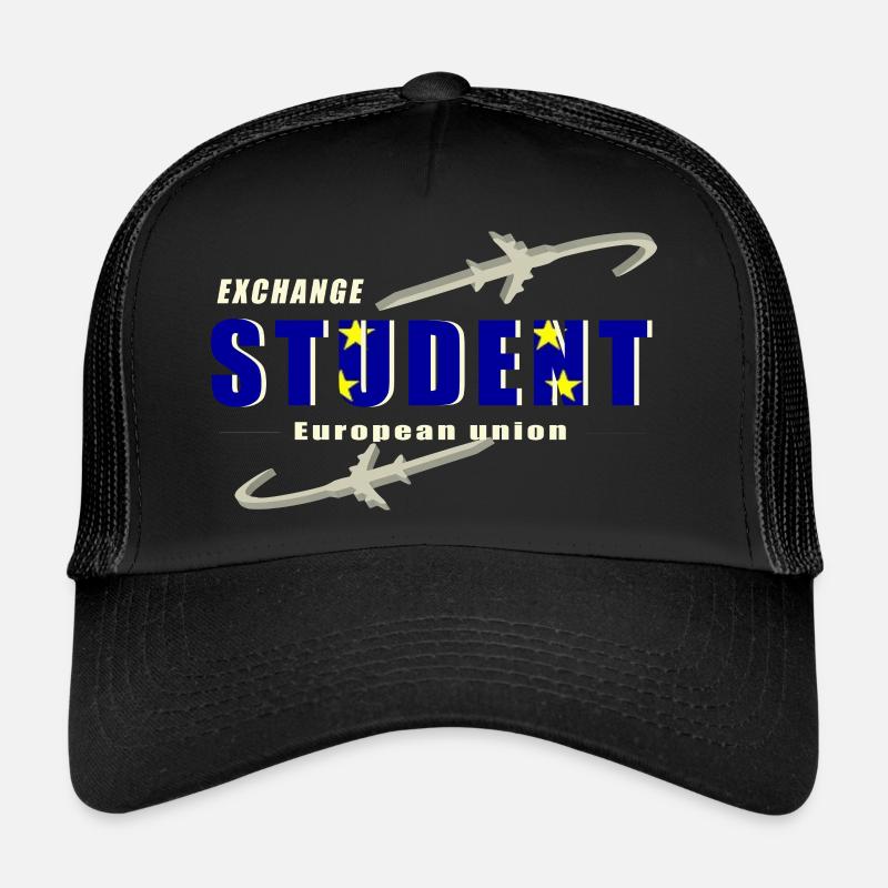 Austauschstudierer Europäische Union - Trucker Cap - Schwarz/Schwarz