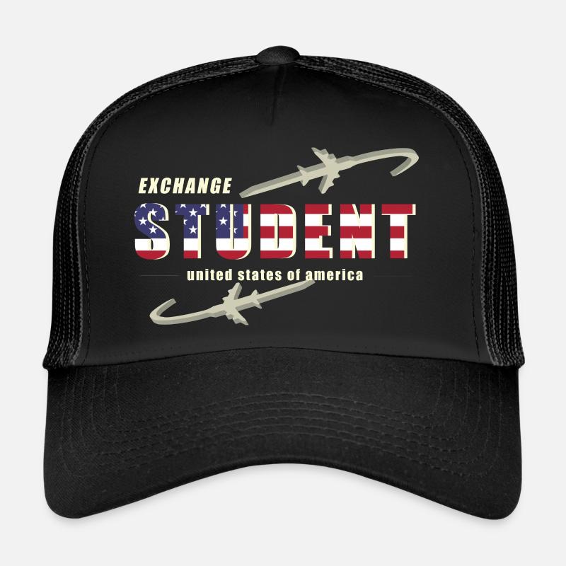 Austauschstudent USA - Trucker Cap - Schwarz/Schwarz