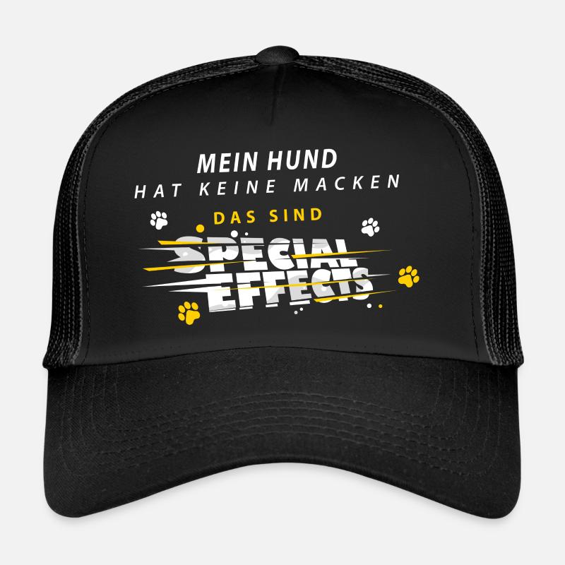 Mein Hund hat keine Macken das sind Special Effect - Trucker Cap - Schwarz/Schwarz