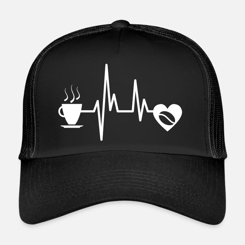 Coffee Tasse Koffein Kaffee Geschenk Kaffeebohne - Trucker Cap - Schwarz/Schwarz
