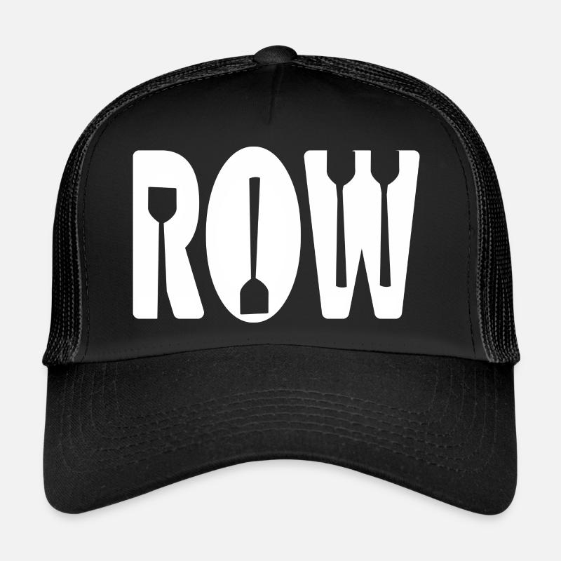 ROW Awesome Paddle Rowing Designs T-Shirt Present - Trucker Cap - Schwarz/Schwarz