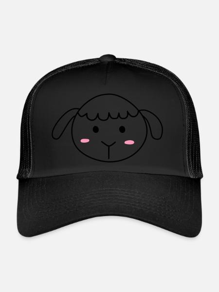 Cute sheep - Trucker Cap - black/black - Front