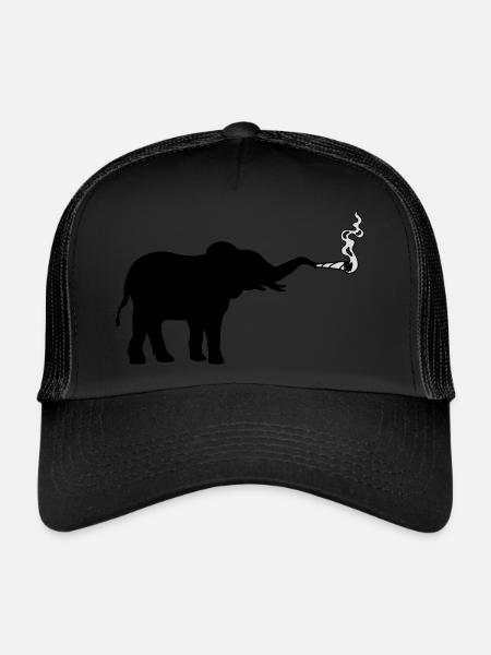 Smoking Elephant Joint Weed - Trucker Cap - black/black - Front