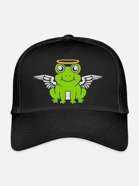 Angel Frog Wing Halo - Trucker Cap - black/black - Front