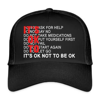 Ängste Depression Psychische Gesundheit - Trucker Cap - Schwarz/Schwarz - Vorne