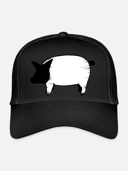 Pig Pigs Pigs Animal Animals Vector 7 - Trucker Cap - black/black - Front