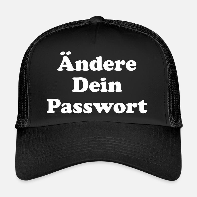Ändere Dein Passwort! - weiß - Trucker Cap - Schwarz/Schwarz