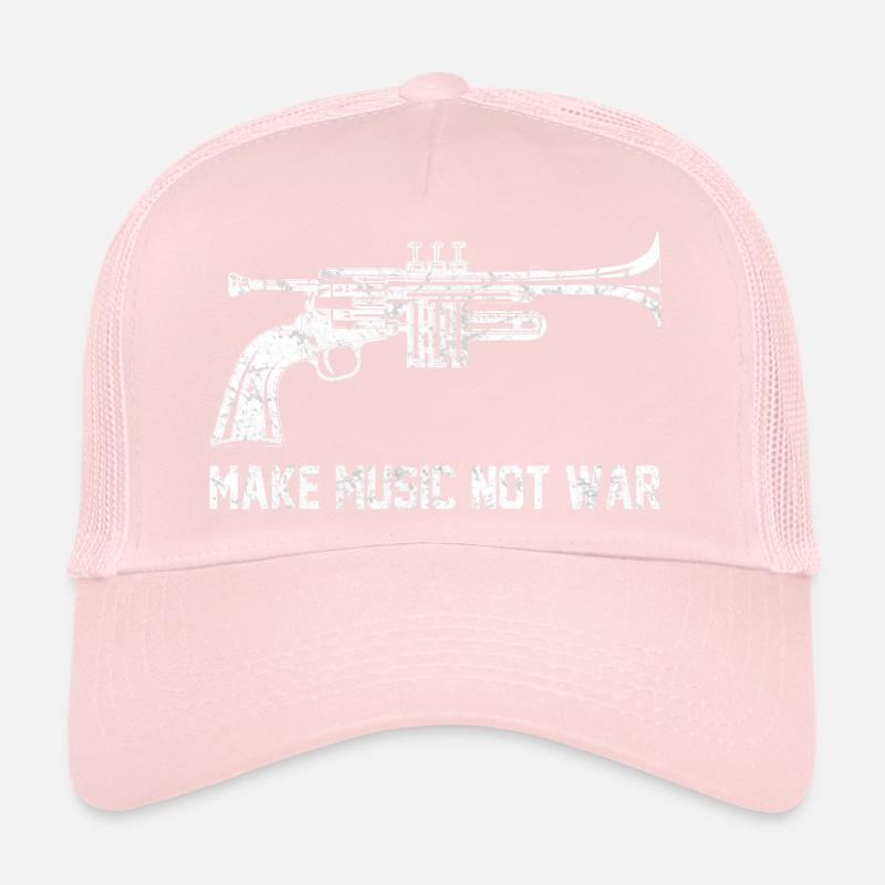 make music not war Trucker Cap