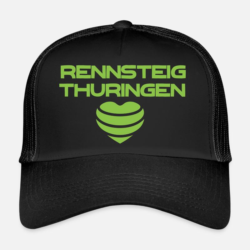 Rennsteig Thüringen - Trucker Cap - Schwarz/Schwarz