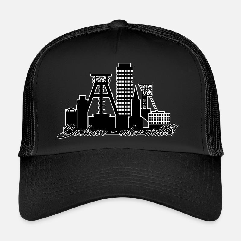 Bochum // Illustration - Trucker Cap - Schwarz/Schwarz